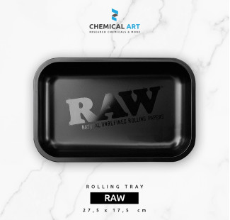RAW Rolling Tray „Murdered“ 27,5 × 17,5 cm – Black Matte