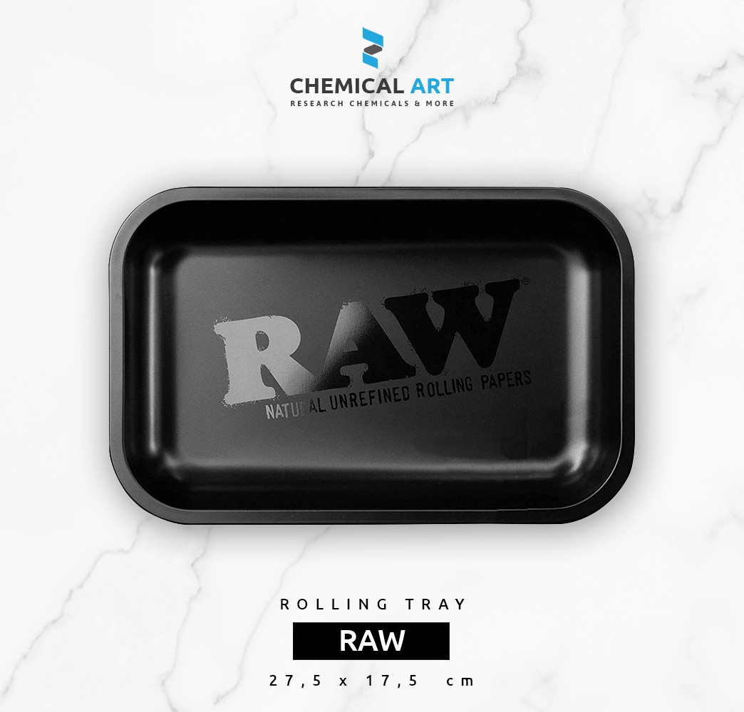 RAW Rolling Tray „Murdered“ 27,5 × 17,5 cm – Black Matte