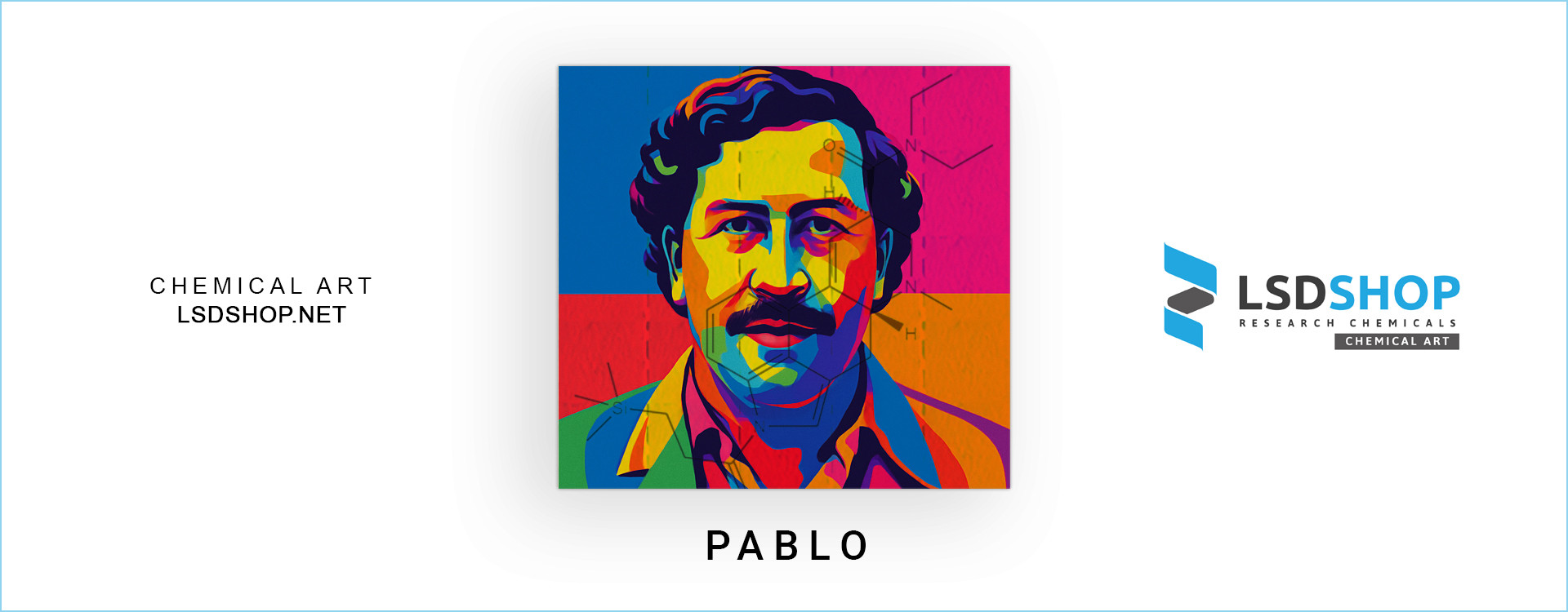 PABLO – Limitierte Edition 1S-LSD-Blotter in leuchtenden Farben